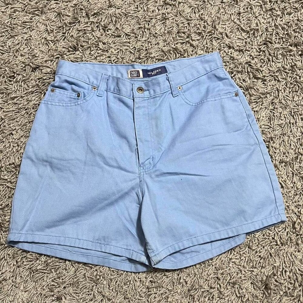 Vintage Faded Glory Blue Denim Boy Shorts Size 12